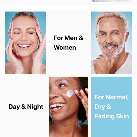 Face Moisturizer Cream AntiAging Day Night Collagen Hyaluronic Acid Hydrating C3 - Picture 3 of 4